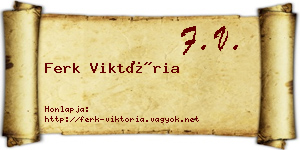 Ferk Viktória névjegykártya