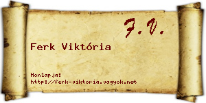 Ferk Viktória névjegykártya